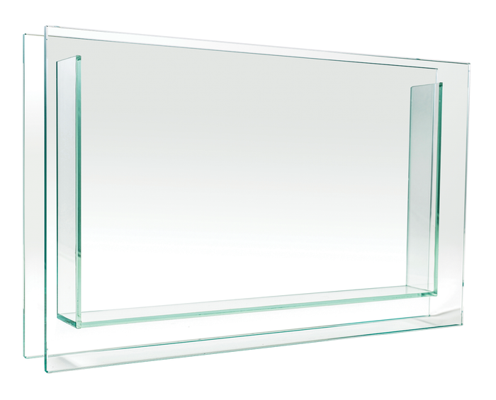 SQUARE PLATE GLASS VASE - 18" × 2" × 18" - 3-Piece per Pack