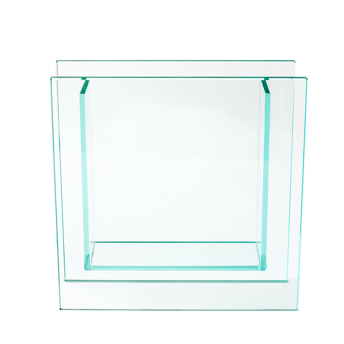 SQUARE PLATE GLASS VASE - 8" × 2" × 8" - 6-Piece per Pack