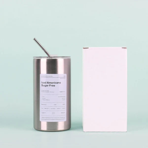 Stainless Steel Iced Coffee Mug with Straw