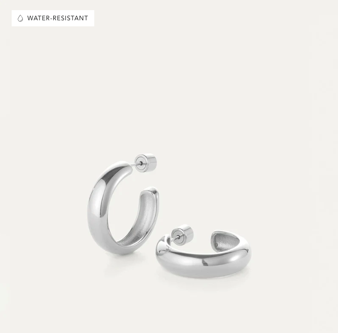 Staple Hoops - Medium Platinum