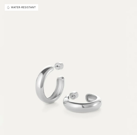 Staple Hoops - Medium Platinum