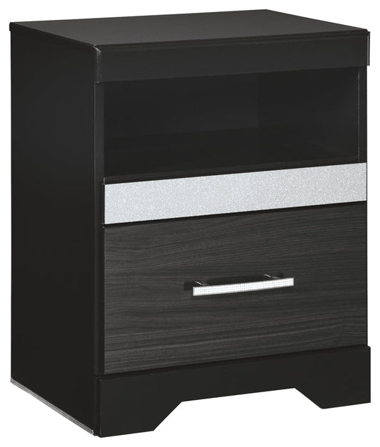 Starberry B304-91 Black One Drawer Night Stand
