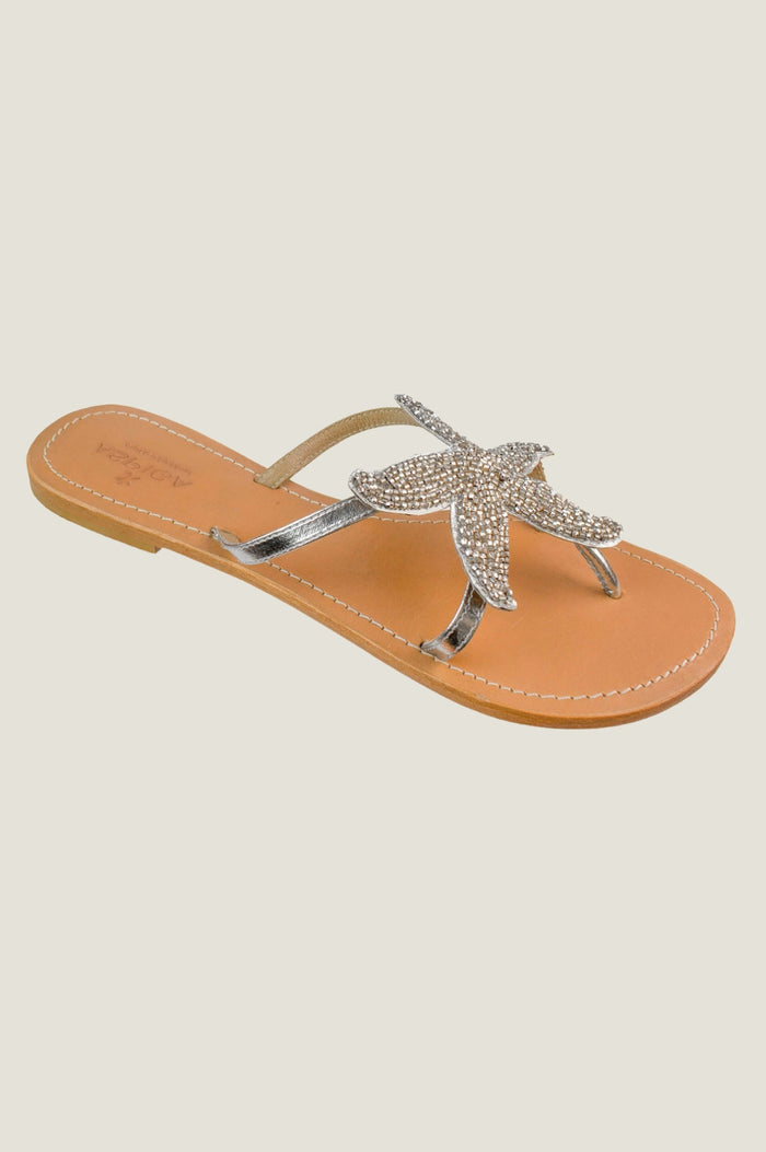 Starfish Leather Sandals | Silver - Aspiga