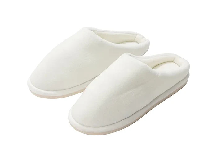 Sublimation Adult Fuzzy  Close Toe Slippers (Full White, 40-41#)