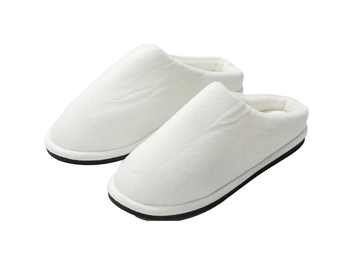 Sublimation Adult Fuzzy  Close Toe Slippers (Full White, 44-45#)