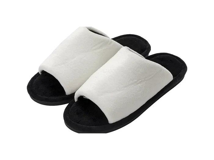 Sublimation Adult Fuzzy Slippers (White/Black, 40-41#)