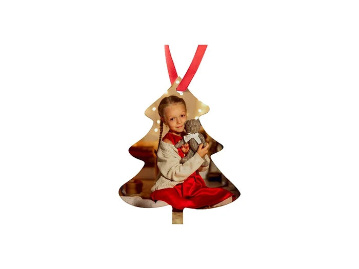 Sublimation Blank Metal Christmas Tree Ornament (8.3*10.1cm)