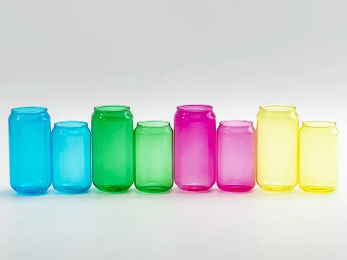 Sublimation Blanks 13oz/400ml Full Color Can Glass Mug with Straw