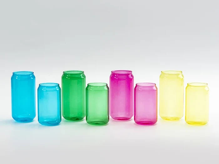 Sublimation Blanks 13oz/400ml Full Color Can Glass Mug with Straw