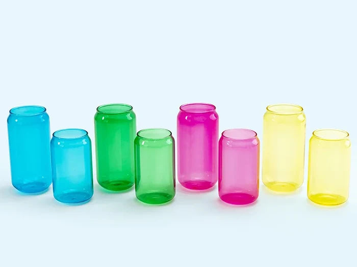 Sublimation Blanks 13oz/400ml Full Color Can Glass Mug with Straw