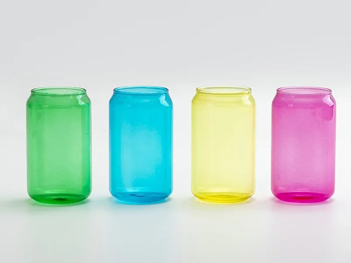 Sublimation Blanks 13oz/400ml Full Color Can Glass Mug with Straw