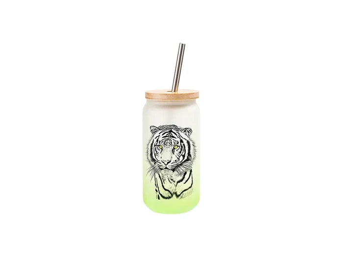 Sublimation Blanks 18oz/550ml Glass Mug Gradient Green