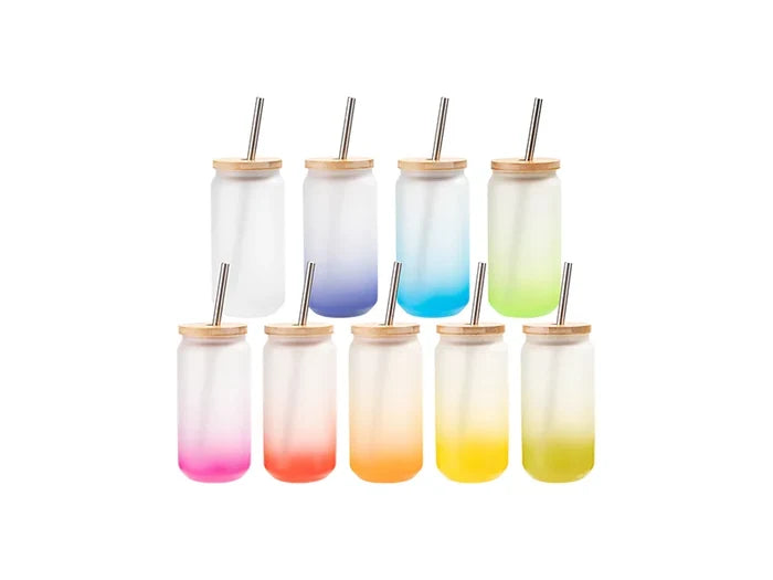 Sublimation Blanks 18oz/550ml Glass Mug Gradient Lemon Yellow