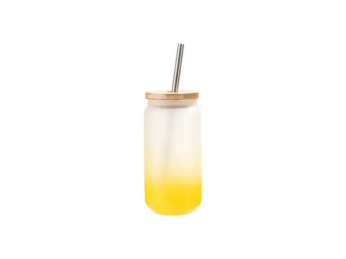 Sublimation Blanks 18oz/550ml Glass Mug Gradient Yellow