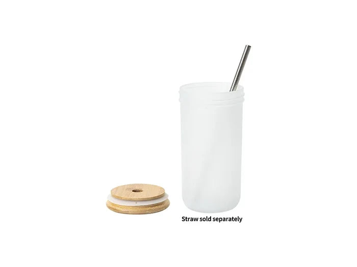 Sublimation Blanks 22oz/650ml Wide Mouth Mason Jar w/ Bamboo Lid