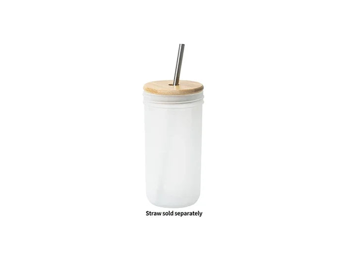 Sublimation Blanks 22oz/650ml Wide Mouth Mason Jar w/ Bamboo Lid