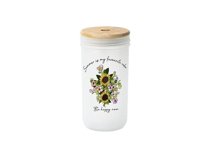 Sublimation Blanks 22oz/650ml Wide Mouth Mason Jar w/ Bamboo Lid