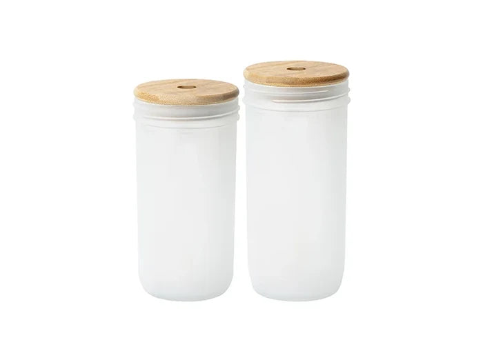 Sublimation Blanks 22oz/650ml Wide Mouth Mason Jar w/ Bamboo Lid