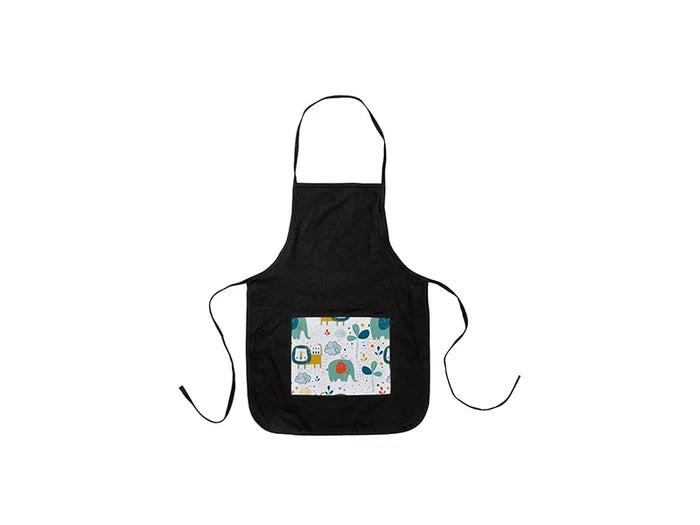 Sublimation Blanks Black Child Apron w/ White Pocket (61*44cm)