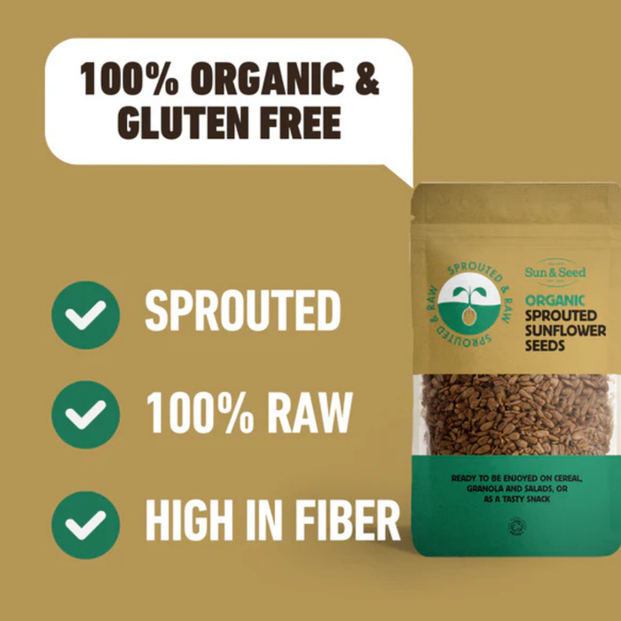 Sun & Seed Sprouted & Raw Organic Sunflower Seeds 250g