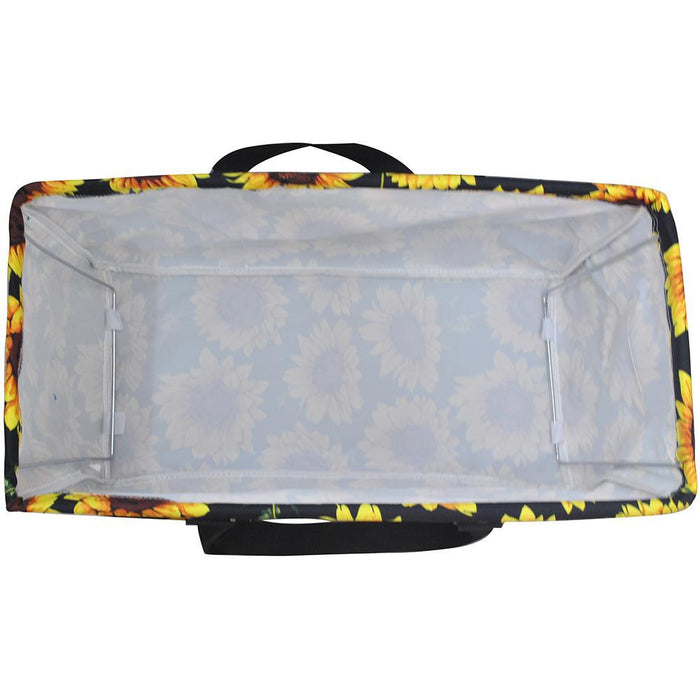 Large Floral Pattern Canvas Storage Boxes, Floral Cube Storage, Sunflower Classroom Teacher Organizers, Book Bin for Students classroom, Toy Bin for girls, Soft Cloth Storage Boxes for Kids, Water resistant Storage boxes for the home