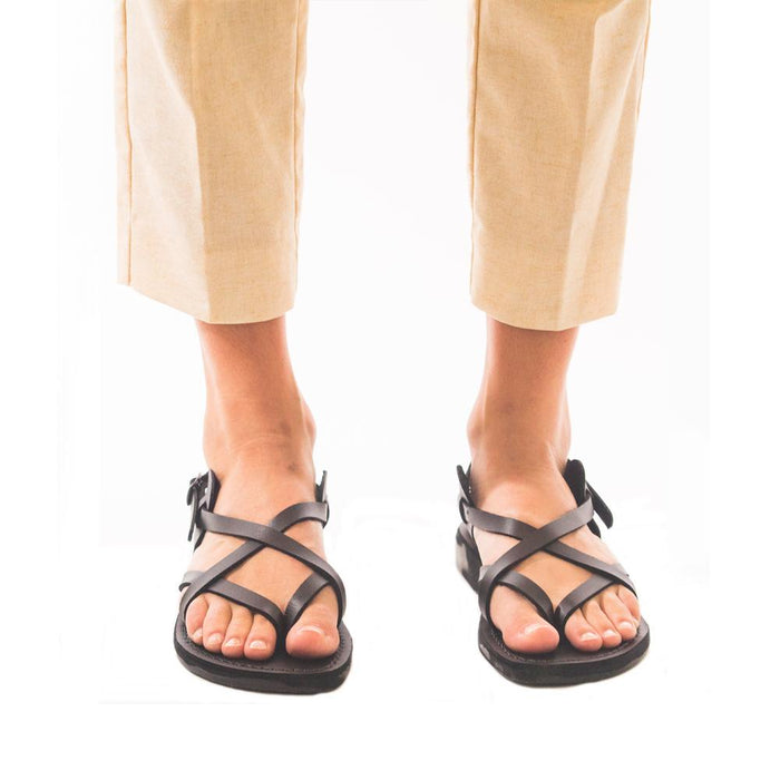 Tamar Buckle - Leather Flip Flop Sandal | Black
