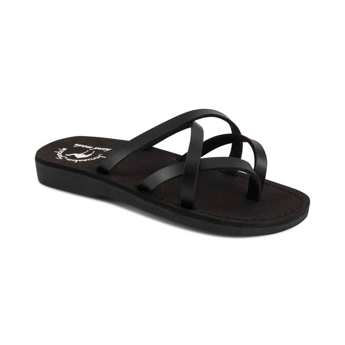 Tamar - Vegan Leather Sandal | Black front view