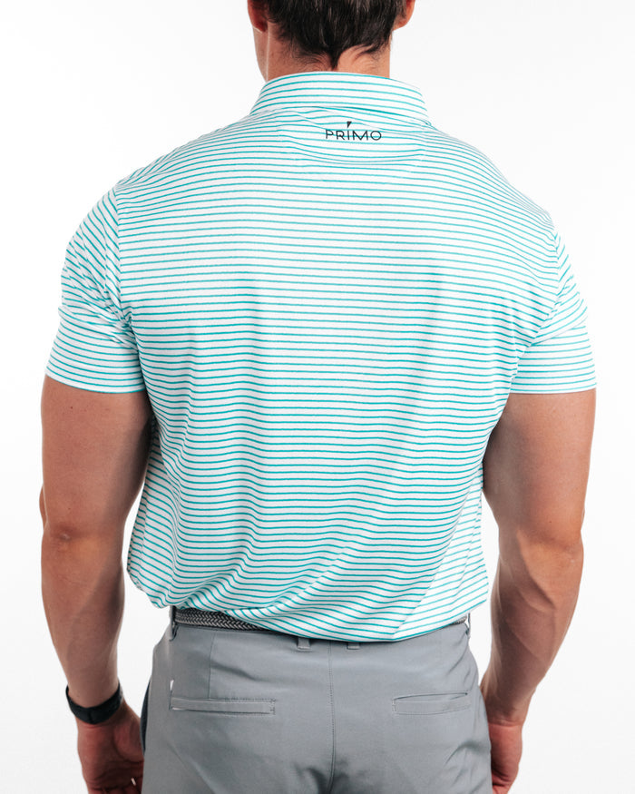 Teal Stripe Classic Polo
