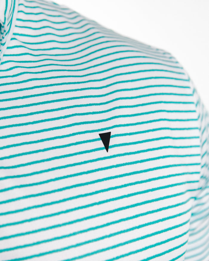 Teal Stripe Classic Polo