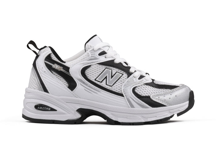 Tenis New Balance 530 Blanco Negro Plata 1.1 Premium
