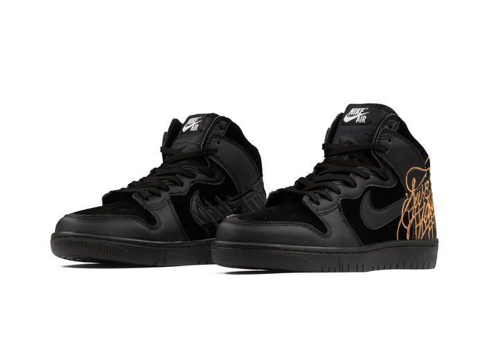 Tenis Dunk Bota Faust Oro Negro