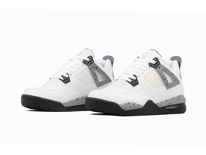 Tenis Retro 4 Blanco Negro Jaspeado