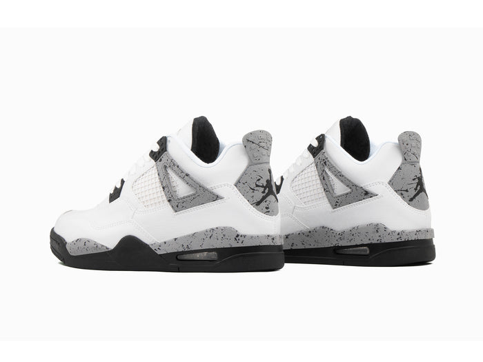 Tenis Retro 4 Blanco Negro Jaspeado
