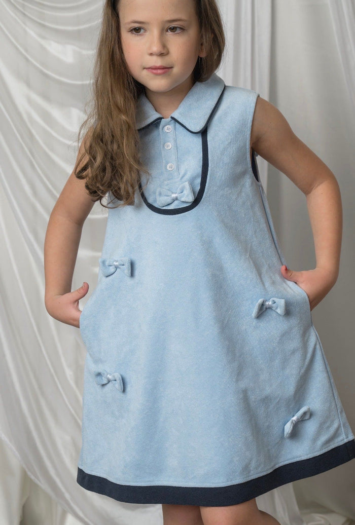 Terry Baby Blue Dress - Petite Maison Kids