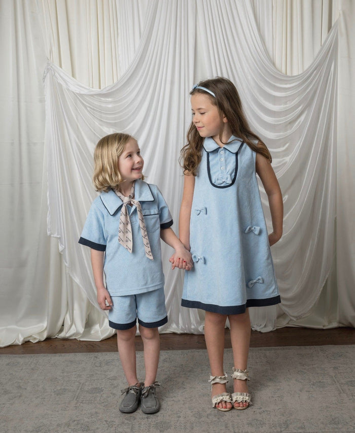 Terry Baby Blue Dress - Petite Maison Kids