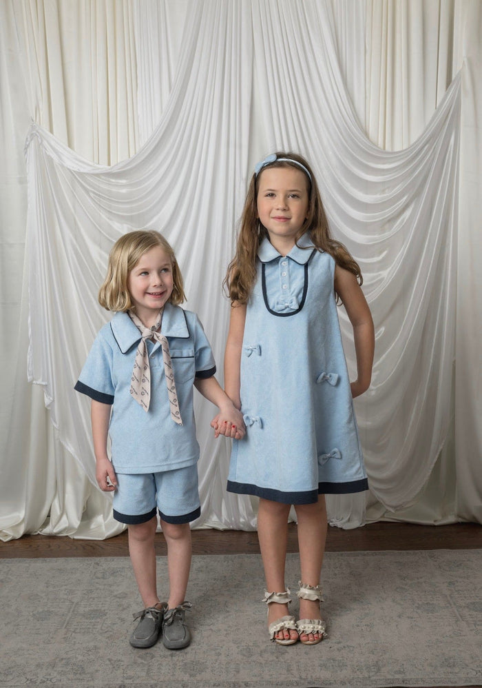 Terry Baby Blue Dress - Petite Maison Kids