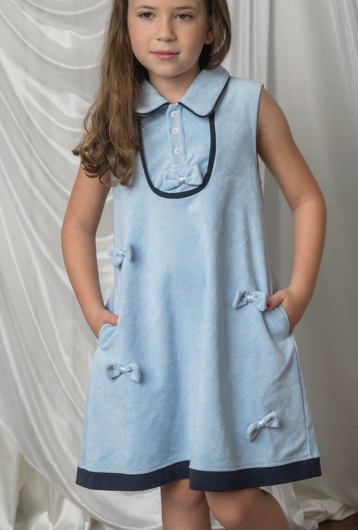 Terry Baby Blue Dress - Petite Maison Kids