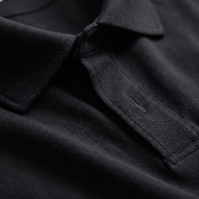 Textured Jacquard Short-Sleeve Polo fabric detail (100% cotton) — Emanuel Berg