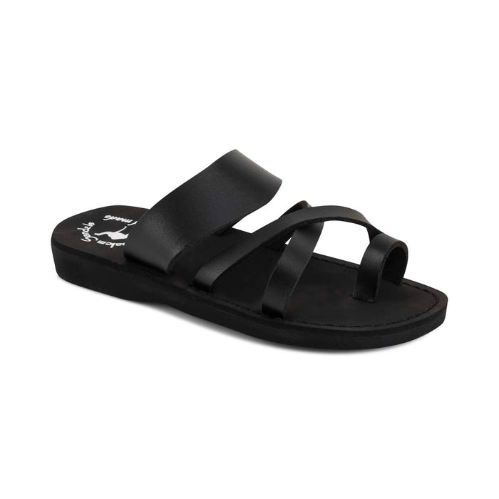 The Good Shepherd - Vegan Leather Sandal | Black front view