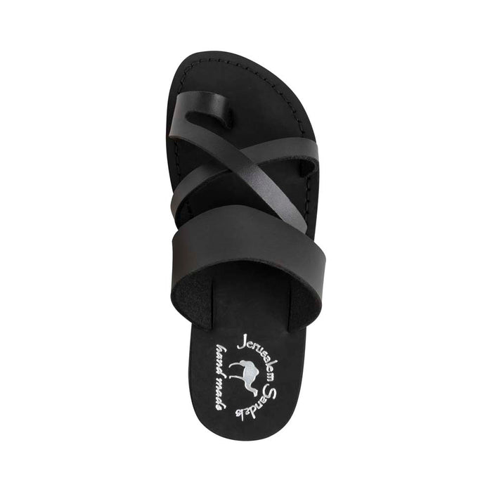 The Good Shepherd - Vegan Leather Sandal | Black up view
