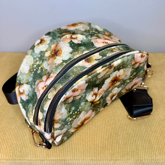 The Roni Nylon Crossbody - Floral Green Magnolia