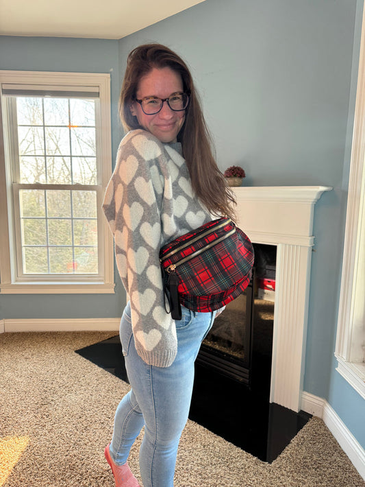 The Roni Nylon Crossbody - Red Plaid