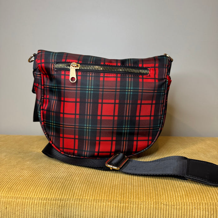 The Roni Nylon Crossbody - Red Plaid