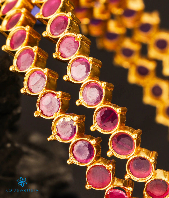 The Tanvi Silver Kemp Bangle (Red/Size/2.2/2.4/2.6/2.8)