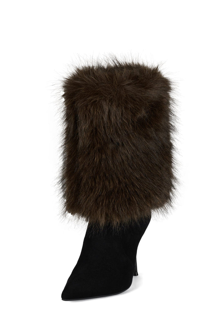 THERMAL Jeffrey Campbell Stiletto Boot Black Suede Brown Combo