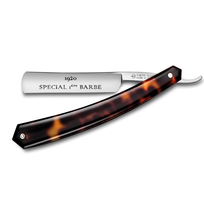 Thiers Issard '1920 Special 1ère Barbe' Straight Razor 4/8" Faux Tortoise Shell Carbon Steel