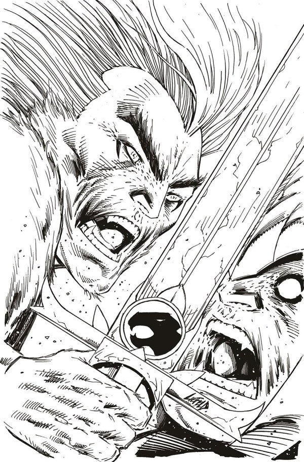 ThunderCats #2 Cover ZD Incentive Rob Liefeld Black & White Virgin Variant