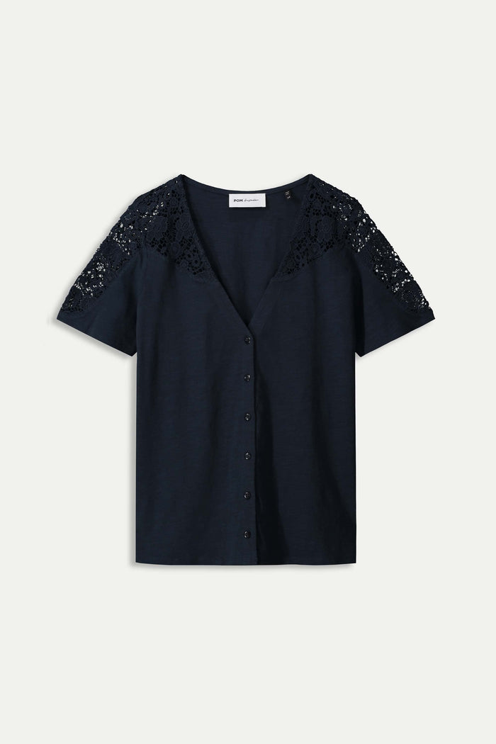 POM Amsterdam Tshirts TSHIRT - Ellen Dark Navy