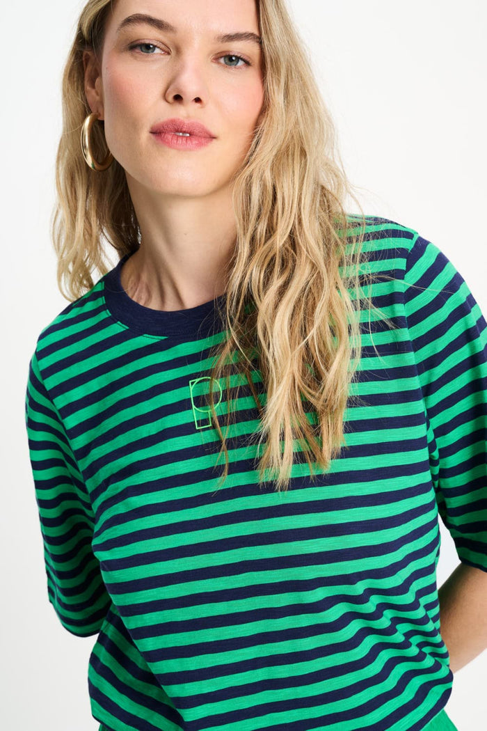 POM Amsterdam Tshirts Multi colour / 34 TSHIRT - Stripe Green Blue