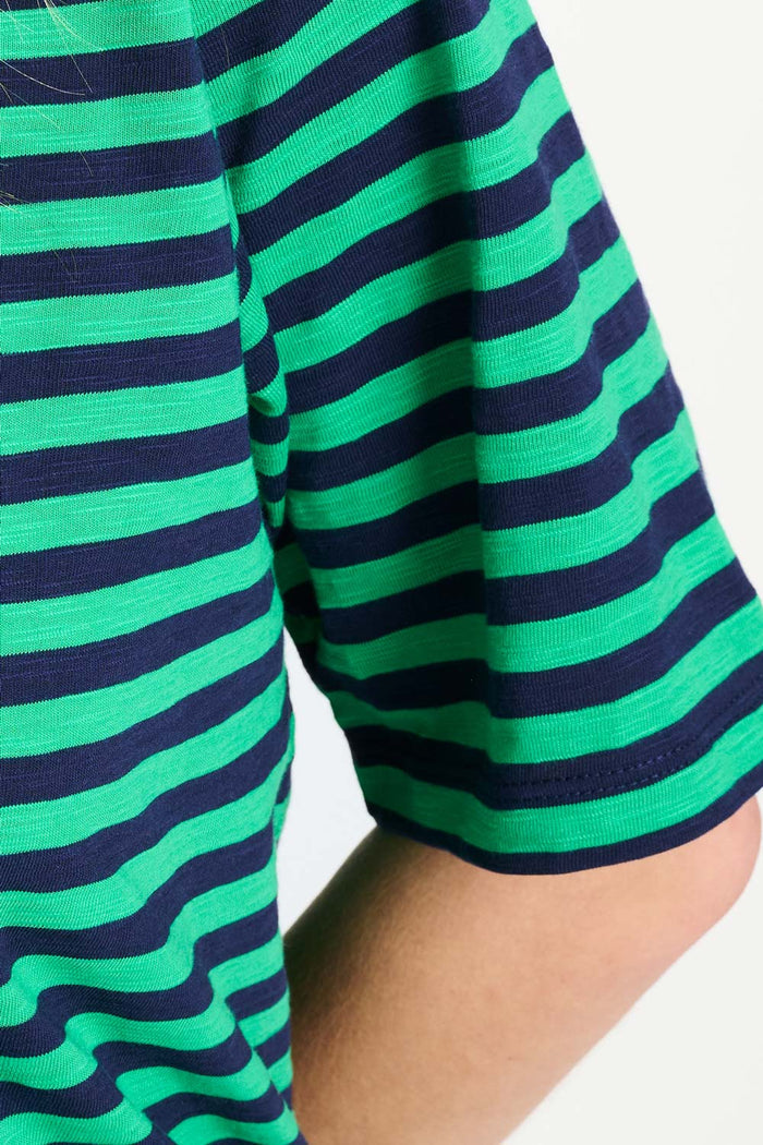 POM Amsterdam Tshirts TSHIRT - Stripe Green Blue